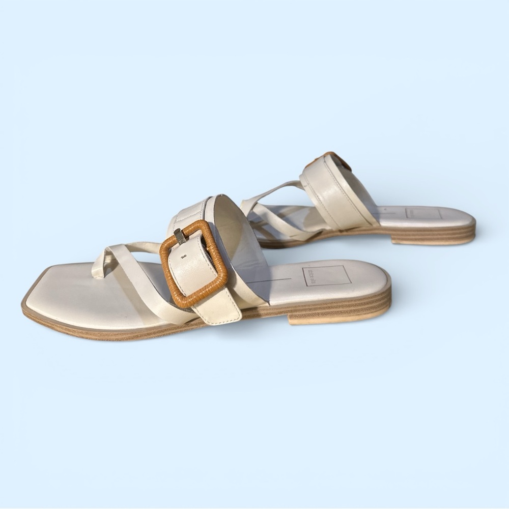 Dolce Vita Ivory Buckle Thong Slide Sandals Size 9 - Picture 5 of 8